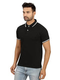 BOMBAE TEES Men's Cotton Regular Fit Solid Polo Neck T-Shirts